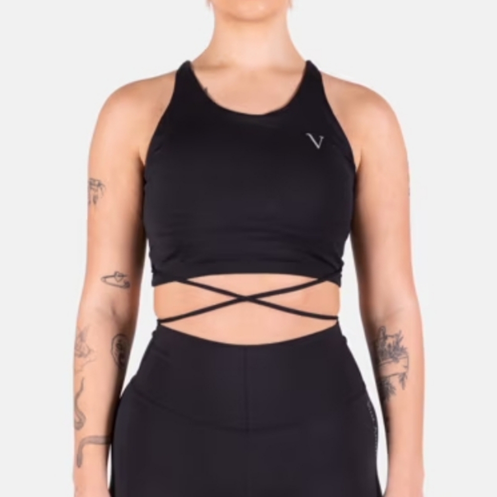 VITAE APPAREL Ultra wrapped up crop top Black Size M/6
